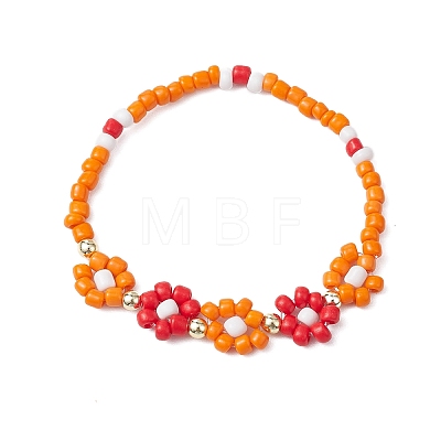 Glass Stretch Bracelets BJEW-JB11075-01-1