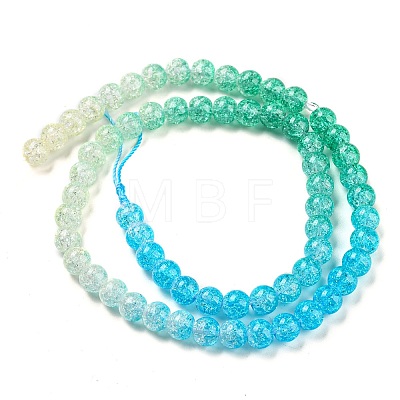 Spray Painted Crackle Glass Beads Strands DGLA-C002-6mm-10-1