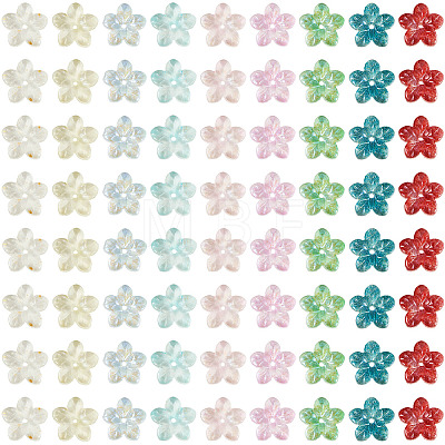 135Pcs 9 Colors Baking Paint Transparent Glass Beads DGLA-TA0001-59-1
