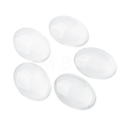 Transparent Oval Glass Cabochons X-GGLA-R022-40x30-1