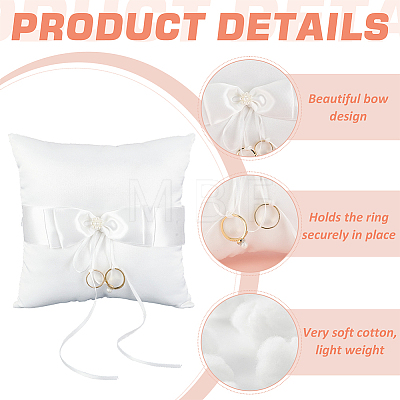 Satin Ring Pillow Cushion Bearer RDIS-WH0019-07-1