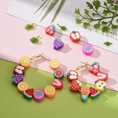 240Pcs 12 Kinds of Fruit Handmade Polymer Clay Beads CLAY-ZZ0001-001A-1