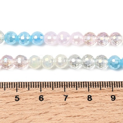 Electroplate Glass Beads Strands EGLA-D300-06-6mm-25-1