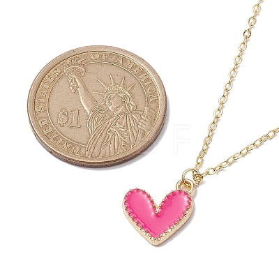 Alloy Enamel Heart Pendants Necklaces NJEW-JN04772-01-1