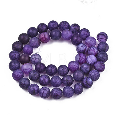 Natural Crackle Agate Beads Strands G-S373-002E-8mm-1