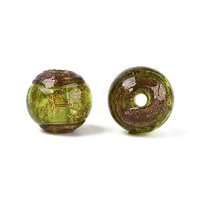 Handmade Gold Sand Lampwork Beads LAMP-N045-01A-06-1