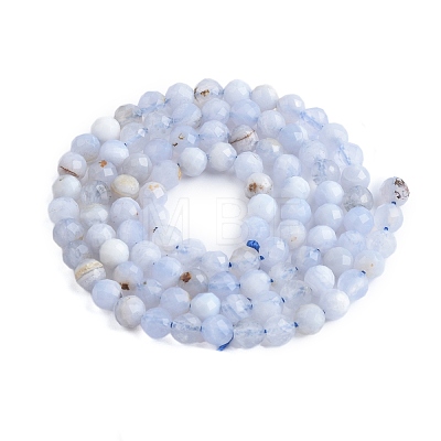 Natural Blue Lace Agate Beads Strands G-K366-B02-02-1