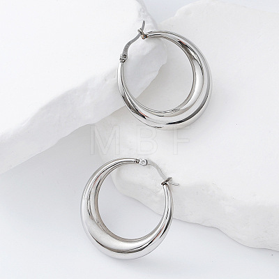 304 Stainless Steel Hoop Earrings HU3505-1