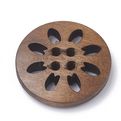 4-Hole Wooden Buttons WOOD-S040-35-1
