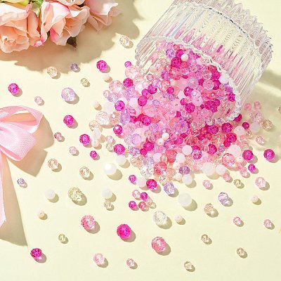 1000Pcs 3 Styles Glass Rondelle Beads GLAA-CJC0009-09D-1