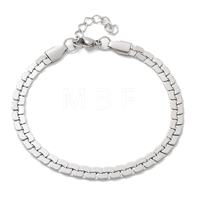 304 Stainless Steel Snake Link Chain Bracelets for Women BJEW-F488-22P-1