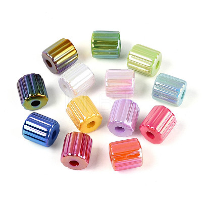 UV Plating Opaque Acrylic Beads OACR-N153-14-1