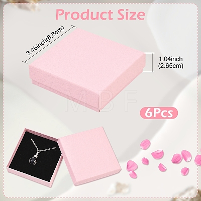 6Pcs Square Cardboard Necklace Box CBOX-YW0001-05C-1