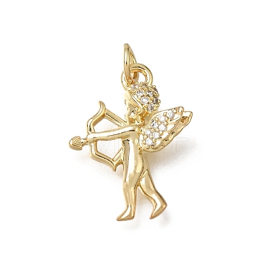 Brass Micro Pave Clear Cubic Zirconia Pendants CU-L001-14G-04-1