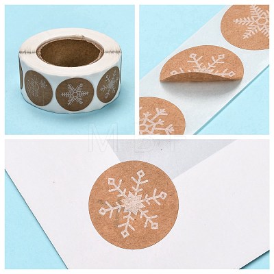 Snowflakes Christmas Roll Sticker X-DIY-G025-G01-1
