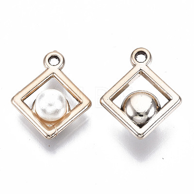 ABS Plastic Imitation Pearl Pendants OACR-R248-006LG-1