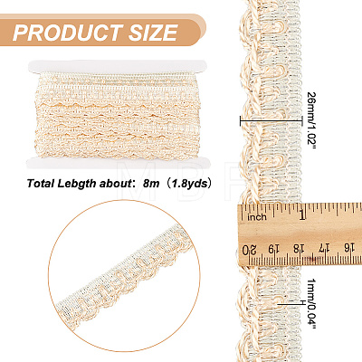  8M Polyester Curtain Lace Trimmer Ribbon DIY-NB0008-30E-1