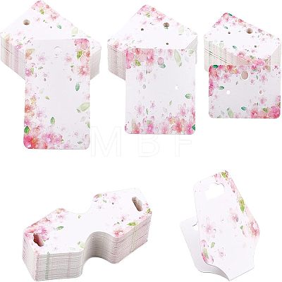 200 Pcs 4 Styles White Cardboard Display Cards CDIS-CA0001-13-1