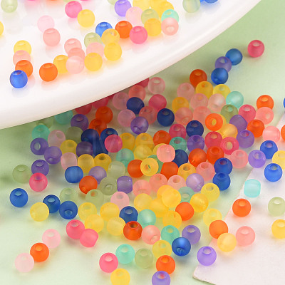 Frosted Transparent Acrylic Beads MACR-S371-11A-1