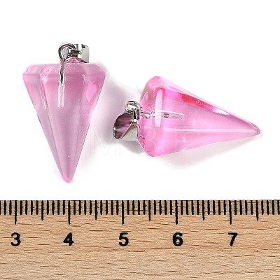 Spray Painted Glass Pendants GLAA-Z007-03C-1