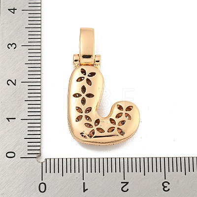 Brass Micro Pave Clear Cubic Zirconia Pendants KK-B099-01G-J-1