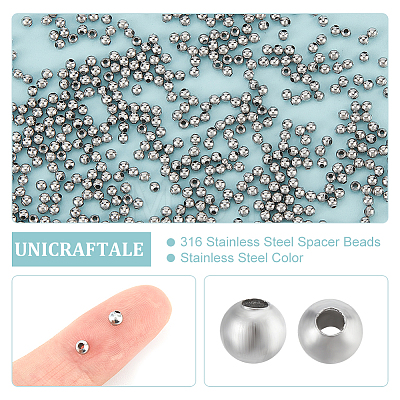 Unicraftale 316 Surgical Stainless Steel Spacer Beads STAS-UN0008-08P-1