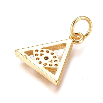 Brass Micro Pave Cubic Zirconia Pendants KK-D156-02G-1