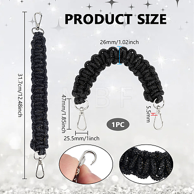 1Pc Rhinestone Braided Cord Bag Handles DIY-PH0036-47B-1