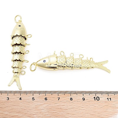 Rack Plating Brass Fish Chandelier Component Links KK-H474-05G-1