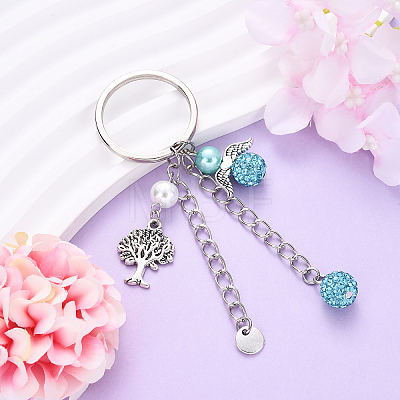 Glass Pearl & Alloy Keychian KEYC-YW00155-10-1