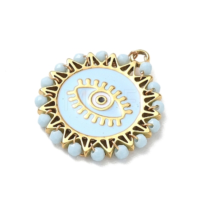 304 Stainless Steel Enamel Pendants STAS-P453-15G-05-1
