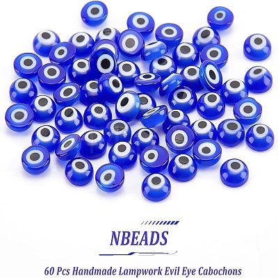  60Pcs Handmade Lampwork Evil Eye Cabochons LAMP-NB0001-59-1