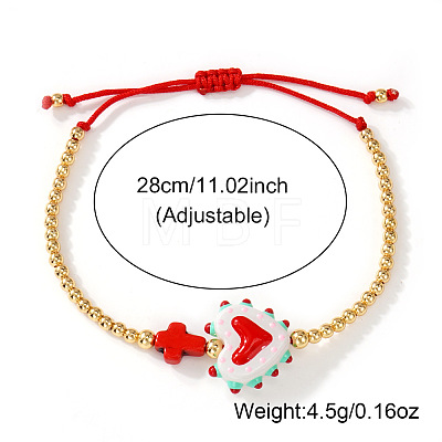 Cinco de Mayo Glass & Brass Beads Braided Bead Bracelets HB3045-5-1