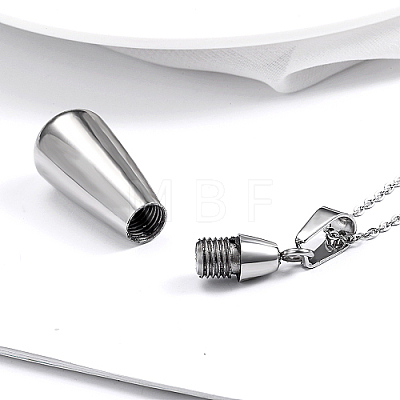 Stainless Steel Teardop Pendant Necklaces TG1210-1-1