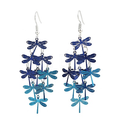 430 Stainless Steel Dragonfly Dangle Earrings EJEW-A137-04P-02-1