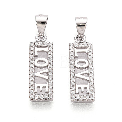 925 Sterling Silver Micro Pave Clear Cubic Zirconia Heart Hamsa Hand Pendants STER-N016-101P-1