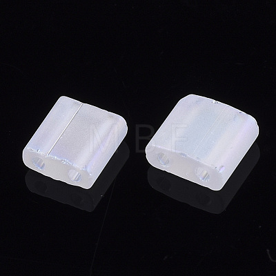 2-Hole Transparent Glass Seed Beads SEED-T004-02C-01-1