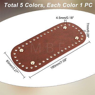   5Pcs 5 Colors Oval PU Leather Knitting Crochet Bags Nail Bottom Shaper Pad PURS-PH0001-21-1