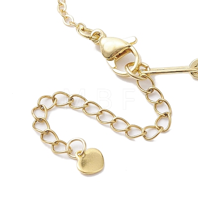 Natural Cultured Freshwater Pearl Beads Paperclip Chains Heart Charm Bracelets with Lobster Claw Clasps for Women BJEW-JB10192-1