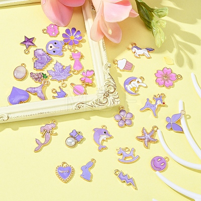 30Pcs 30 Style Alloy Enamel Pendant ENAM-YW0002-14-1