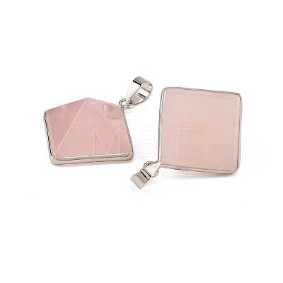 Natural Rose Quartz Pendants G-H359-03P-02-1