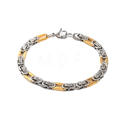 304 Stainless Steel Byzantine Chain Bracelets BJEW-B078-138GP-1