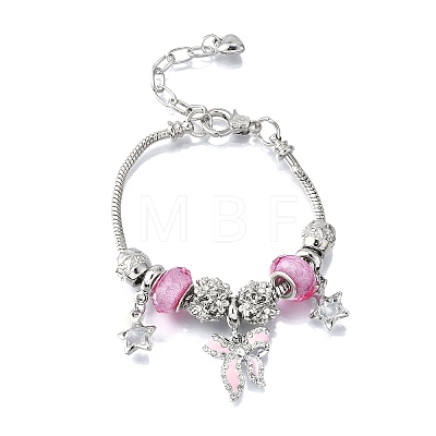 Alloy Enamel European Beads Charm Bracelets BJEW-F495-22P-1
