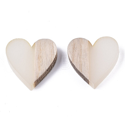 Resin & Wood Two Tone Cabochons RESI-R425-04I-1