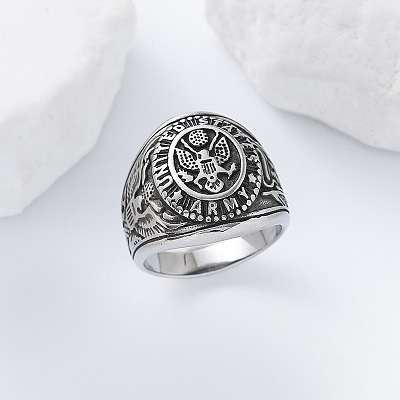 304 Stainless Steel US Military Army Finger Rings for Men YQ5798-1-1