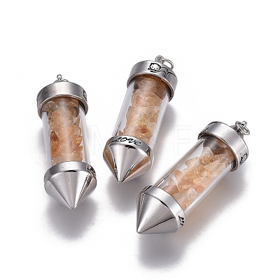 Natural Citrine Big Pointed Pendants G-E516-B06-1-1