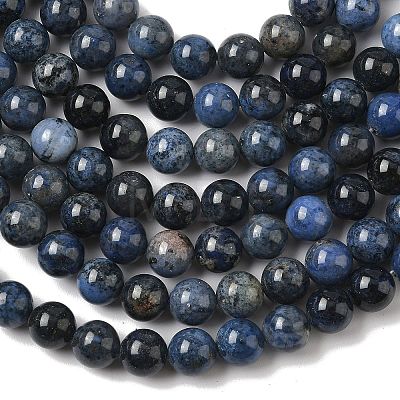 Natural Grade AA Dumortierite Quartz Round Bead Strands X-G-P075-43-8mm-1