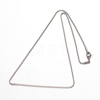 304 Stainless Steel Box Chain Necklaces NJEW-M124-10P-1
