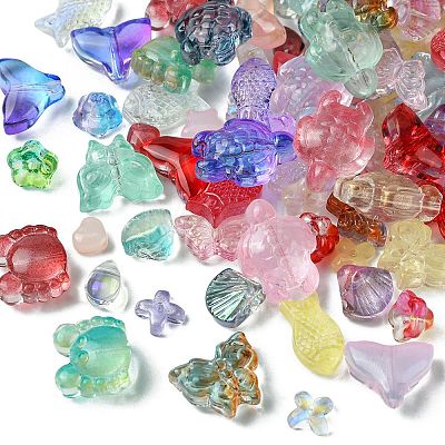 120Pcs 12 Style Transparent Glass Beads Sets GLAA-FS0001-69-1