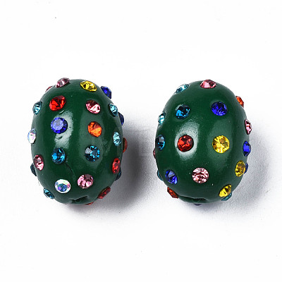 Polymer Clay Rhinestone Beads RB-T017-32F-1